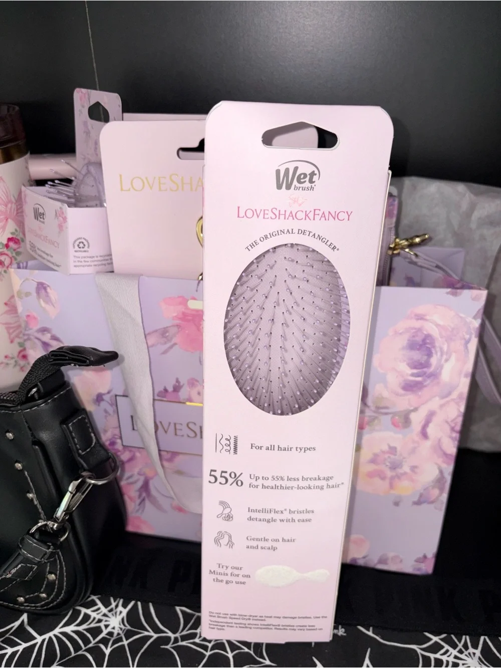 LoveShackFancy X Wet Brush happy thoughts hibiscus hair brush